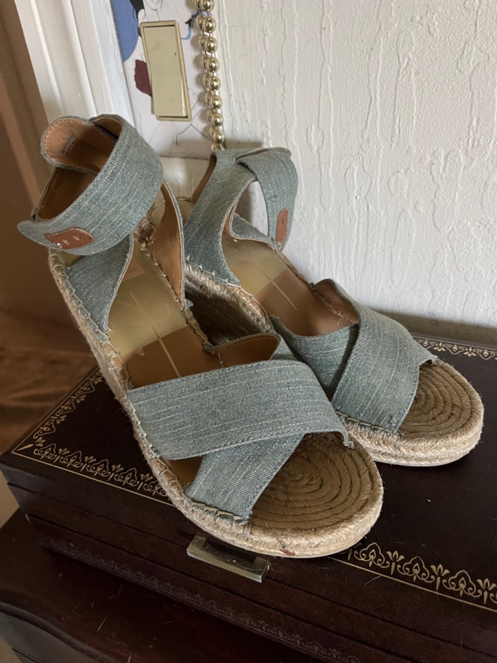 Dolce Vita Denim Espadrille Wedge Sandals